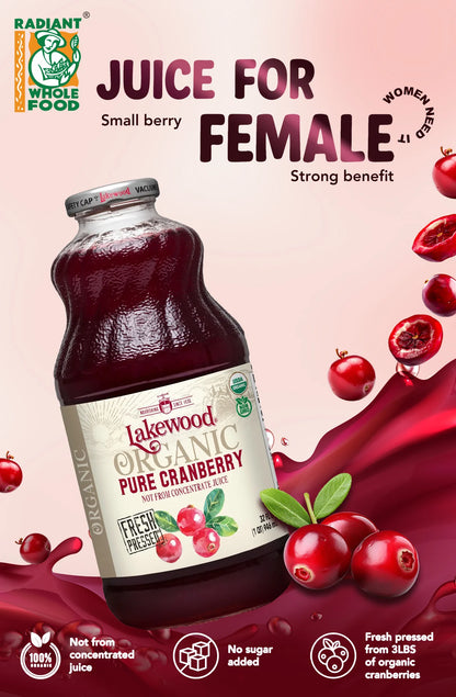 Lakewood Organic Pure Cranberry Juice 946ml