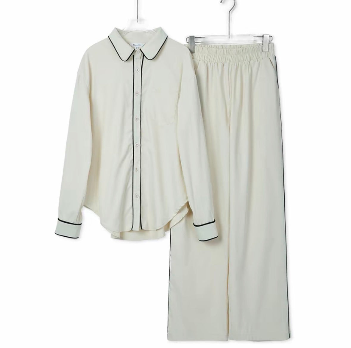 YM French Pant Set - Free/Plus Size