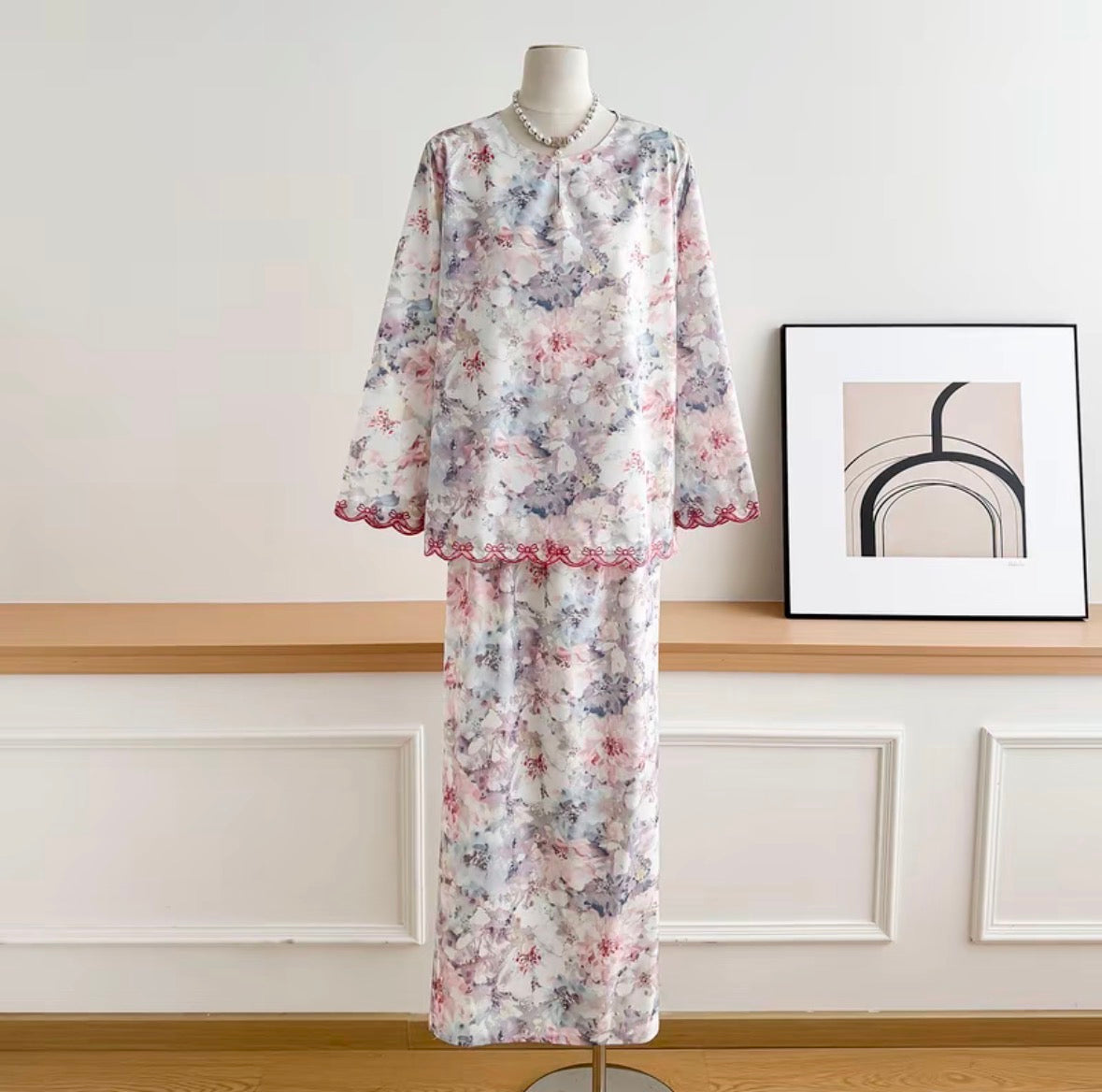 Baisanmy Casual Sulam Kurung Set