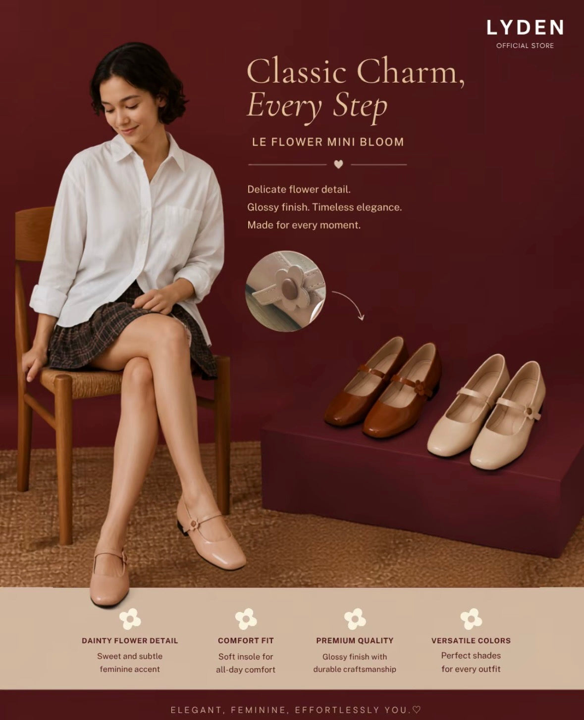 LYDEN Le Flowers Mini Bloom Flats