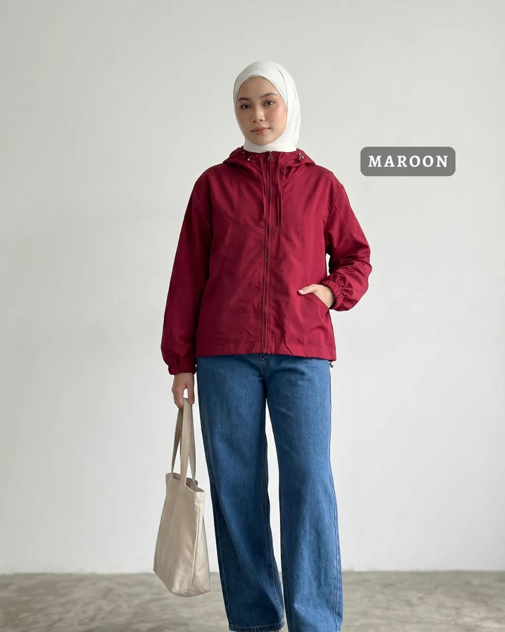 HW [TOP ONLY] Miley Plain Hoodie Jacket Windbreaker