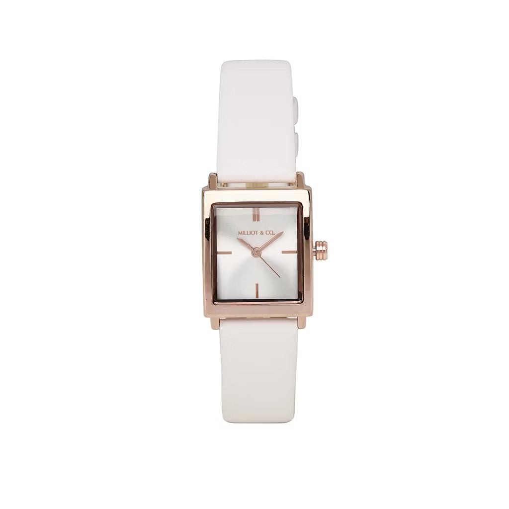 Milliot & Co Sima Leather/Steel Analog Watch