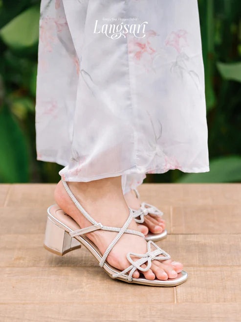 H2U Youna Ribbon Glitter Heels - Langsari I Collection