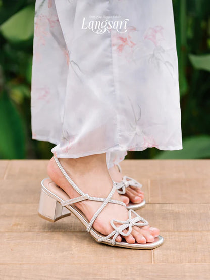 H2U Youna Ribbon Glitter Heels - Langsari I Collection