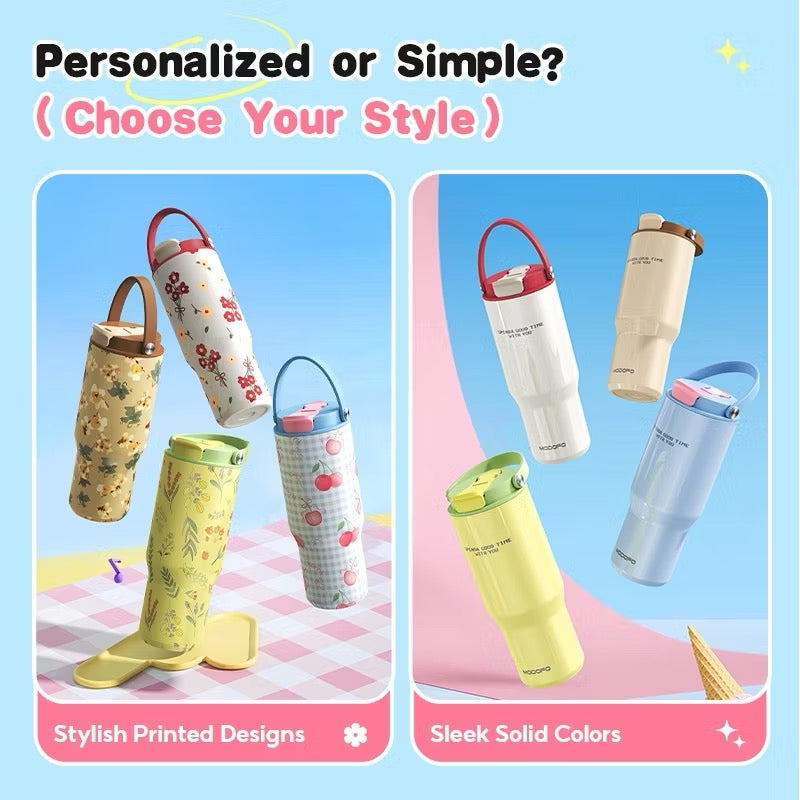 MDF Tumbler Thermos Bottle With Straw 32oz/1000ml