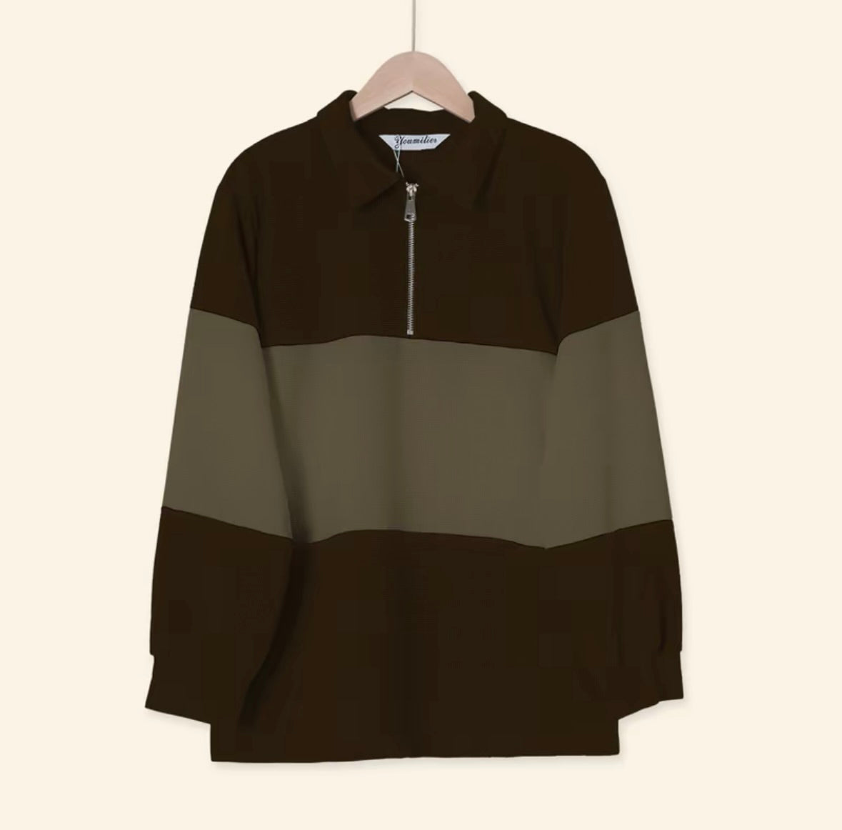 YM Unisex Stripe Polo Waffle Top