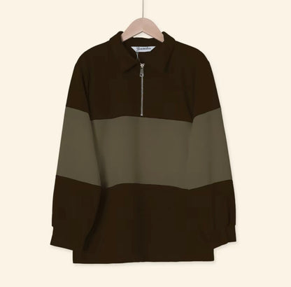 YM Unisex Stripe Polo Waffle Top