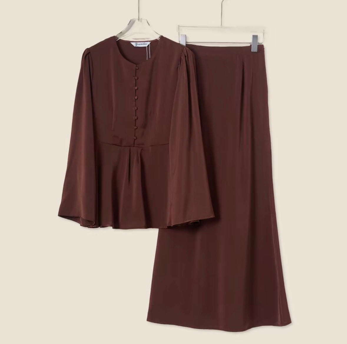 YM Jenna/Susie Satin Kurung Set (Blouse & Skirt) - Free Size / Plus Size