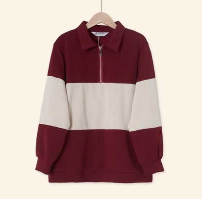 YM Unisex Stripe Polo Waffle Top