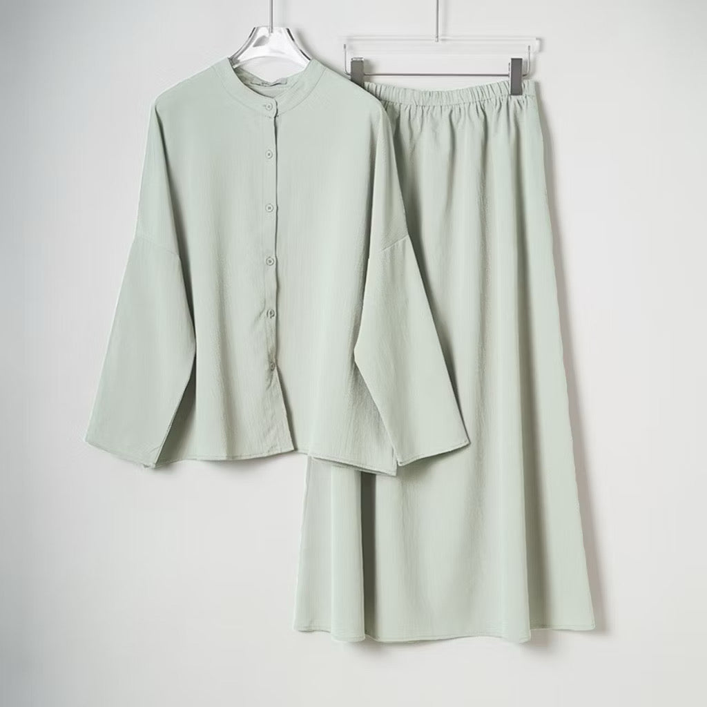 YM Sofea Set (Blouse & Skirt) - Free Size / Plus Size