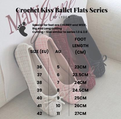 LYDEN Crochet Kiss Ballet Flats Series