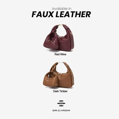 Dr Cardin [The Raya Table Collection] Women Dumpling Weave Sling Bag / Suede / Faux Leather BG-868