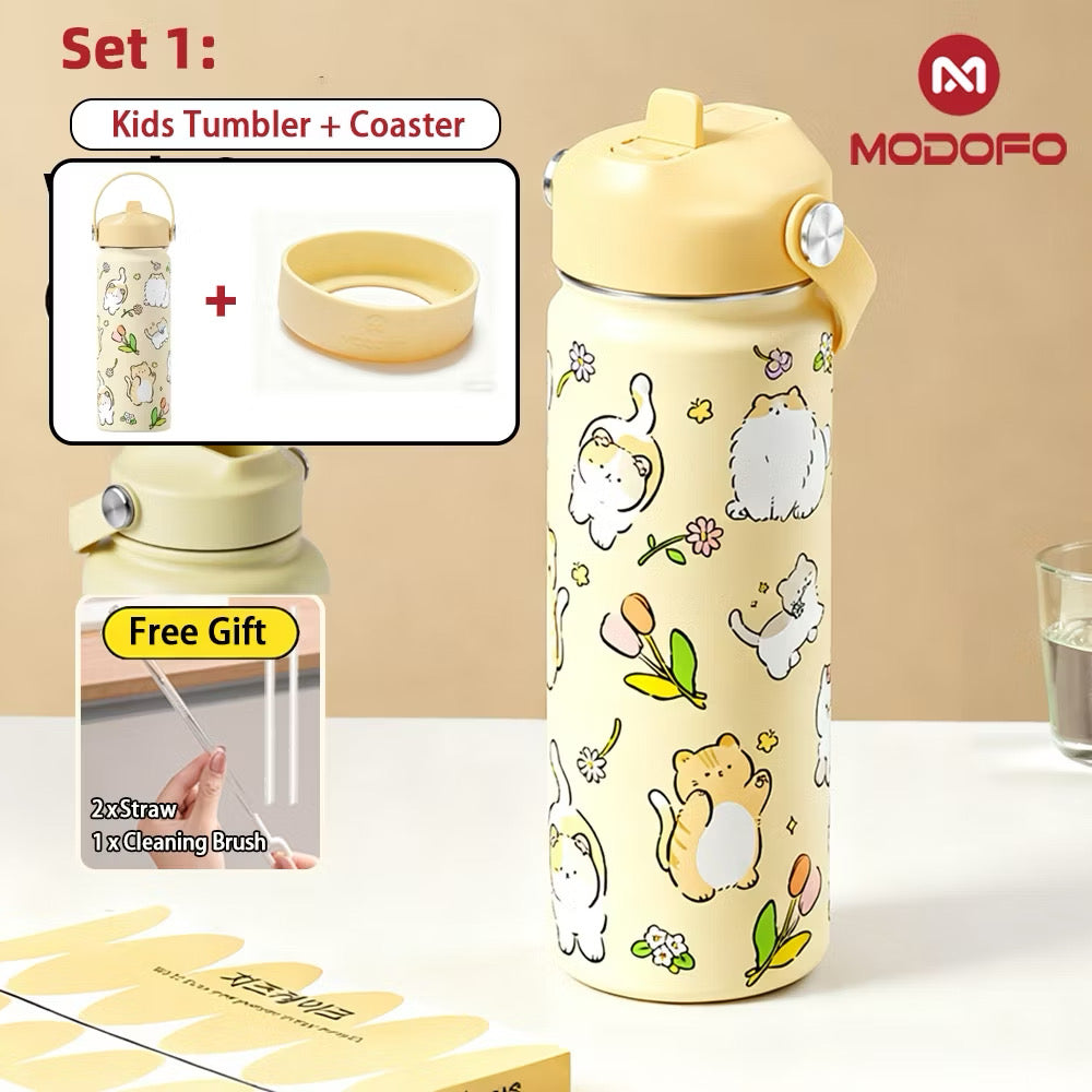 MDF  Kids Tumbler Thermos With Straw Bottle 18oz/530ml