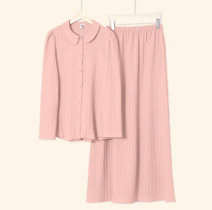 YM Yuri Set (Blouse & Skirt) - Free Size / Plus Size