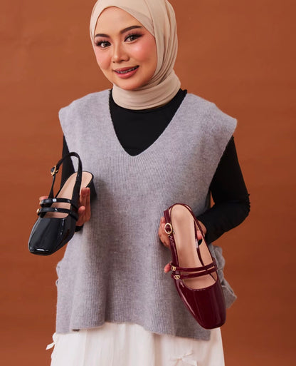 LYDEN Mary Jane Glossy Heels (5cm)