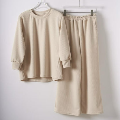 YM Sweatshirt Set (Blouse & Pants) - Free Size / Plus Size