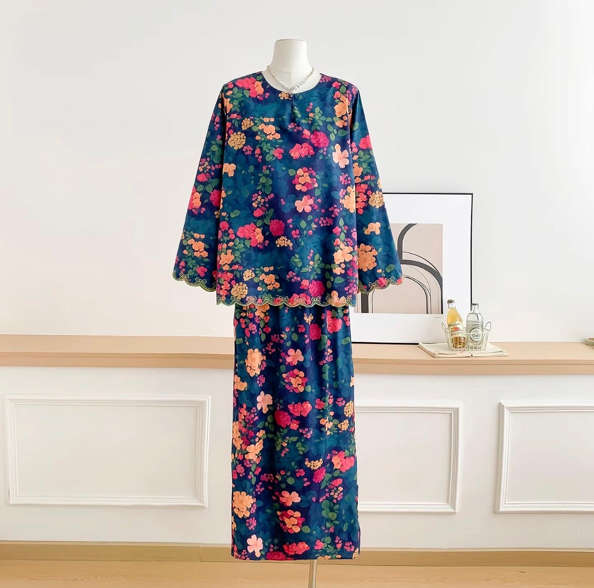 Baisanmy Casual Sulam Kurung Set