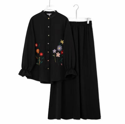 YM Lola Floral Embroidery Skirt Set
