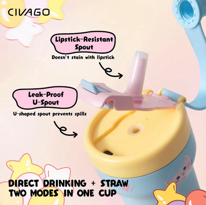 CVG Ceramic Mini Fridge Vacuum Tumbler with Straw (22oz/660ml)