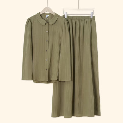 YM Yuri Set (Blouse & Skirt) - Free Size / Plus Size