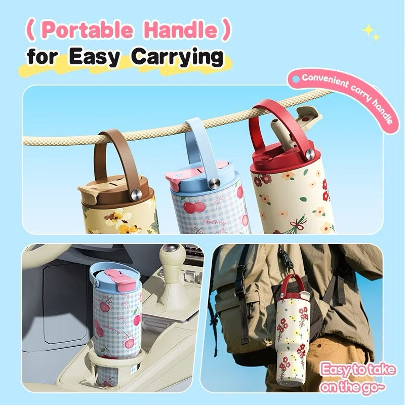 MDF Tumbler Thermos Bottle With Straw 32oz/1000ml