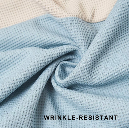 YM Unisex Stripe Polo Waffle Top