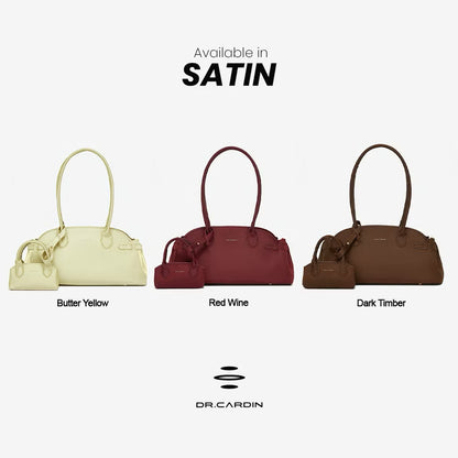 Dr Cardin Women Araya Shoulder Bag / Satin / Suede / Faux Leather BG-819