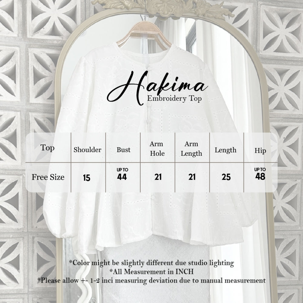 ABC Hakima Embroidery Top in White
