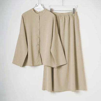 YM Sofea Set (Blouse & Skirt) - Free Size / Plus Size