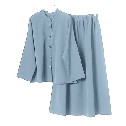 YM Sofea Set (Blouse & Skirt) - Free Size / Plus Size