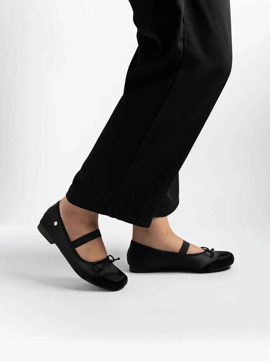 H2U Riley Ribbon Satin Flats