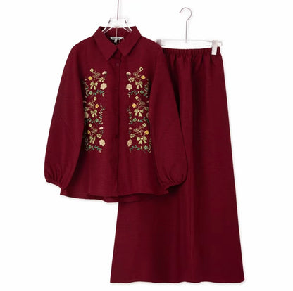 YM Jolana Embroidered Skirt Set - FS/PS