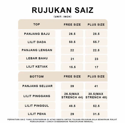 YM Asta Pants Set - Free/Plus Size