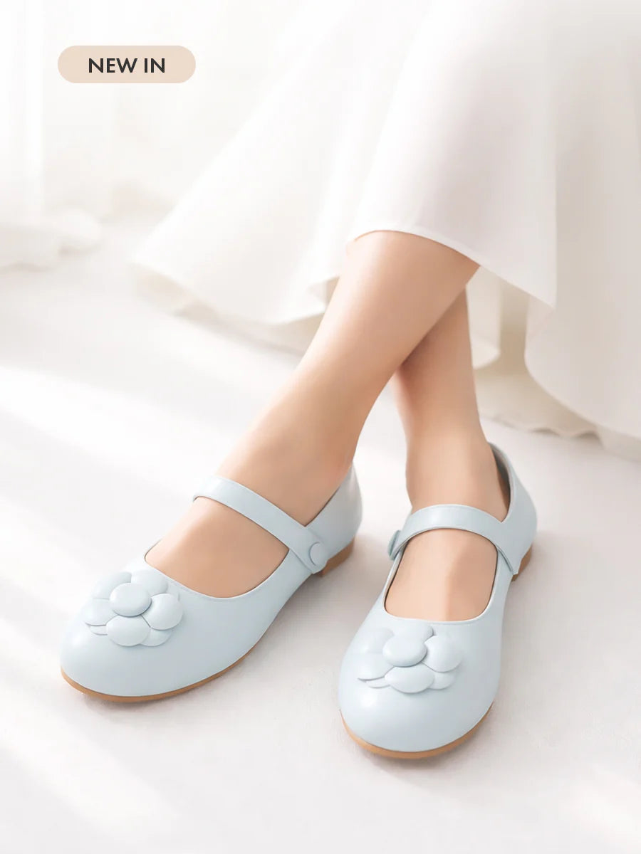 H2U Holly Flower Strap Flats