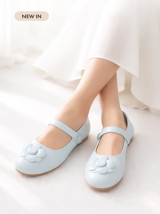 H2U Holly Flower Strap Flats