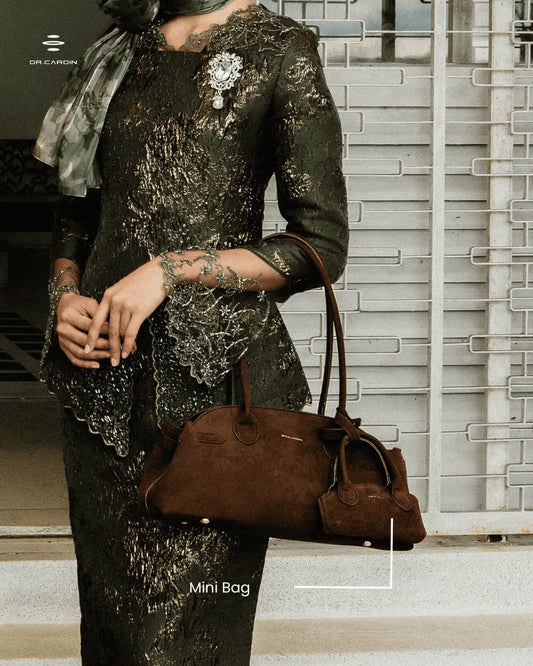 Dr Cardin Women Araya Shoulder Bag / Satin / Suede / Faux Leather BG-819