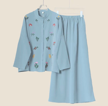 YM Bloom Set (Blouse & Skirt) - Free Size / Plus Size