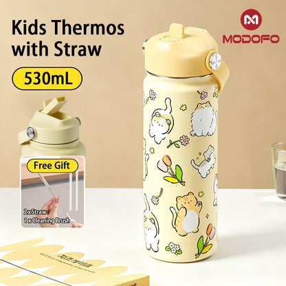 MDF  Kids Tumbler Thermos With Straw Bottle 18oz/530ml