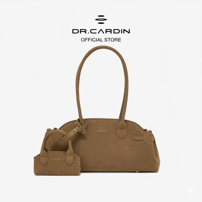 Dr Cardin Women Araya Shoulder Bag / Satin / Suede / Faux Leather BG-819