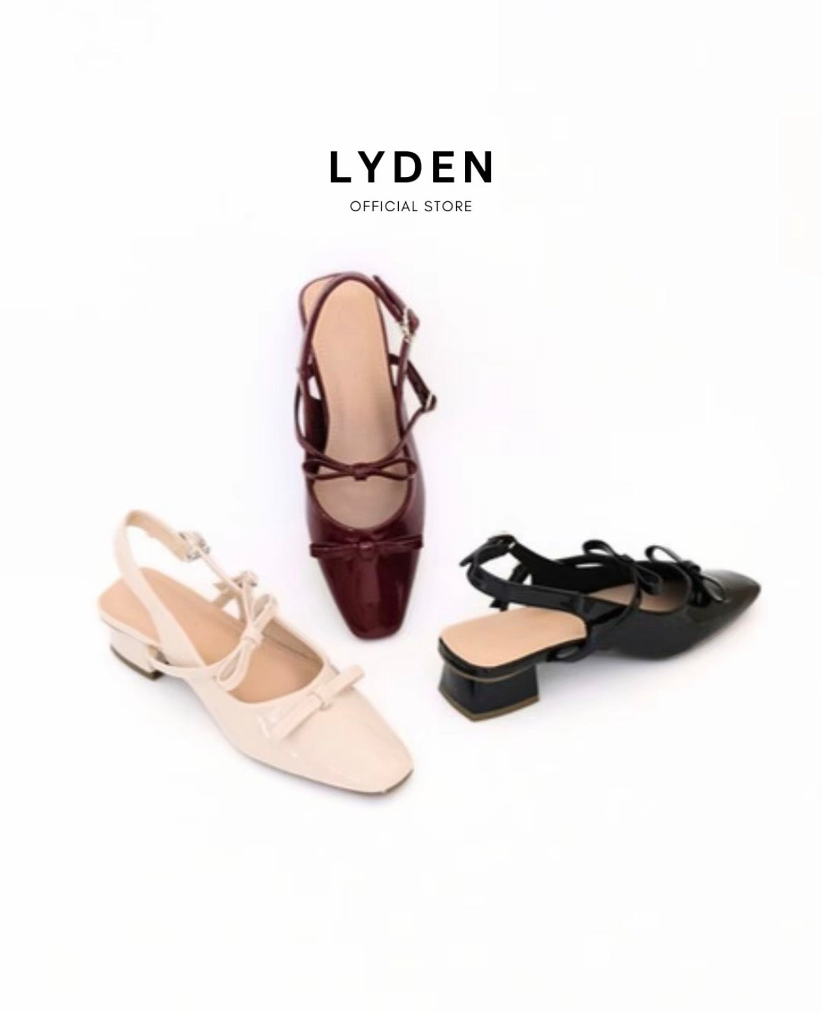 LYDEN Mary Jane Bow and Jane 4cm Pump Heels Series