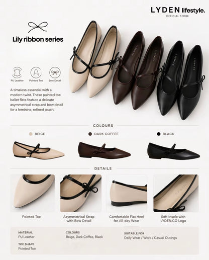 LYDEN Lily Ribbon Flats