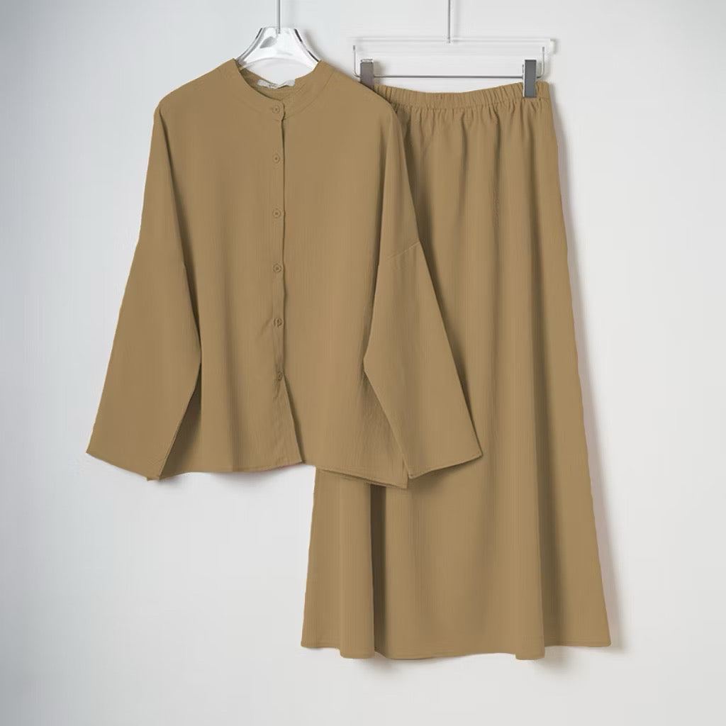 YM Sofea Set (Blouse & Skirt) - Free Size / Plus Size