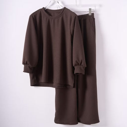 YM Sweatshirt Set (Blouse & Pants) - Free Size / Plus Size