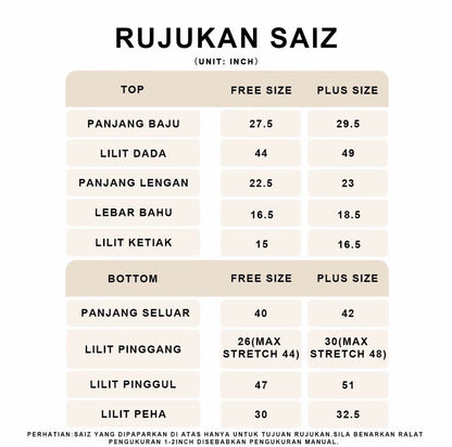 YM Damia Pants Set - Free/Plus Size