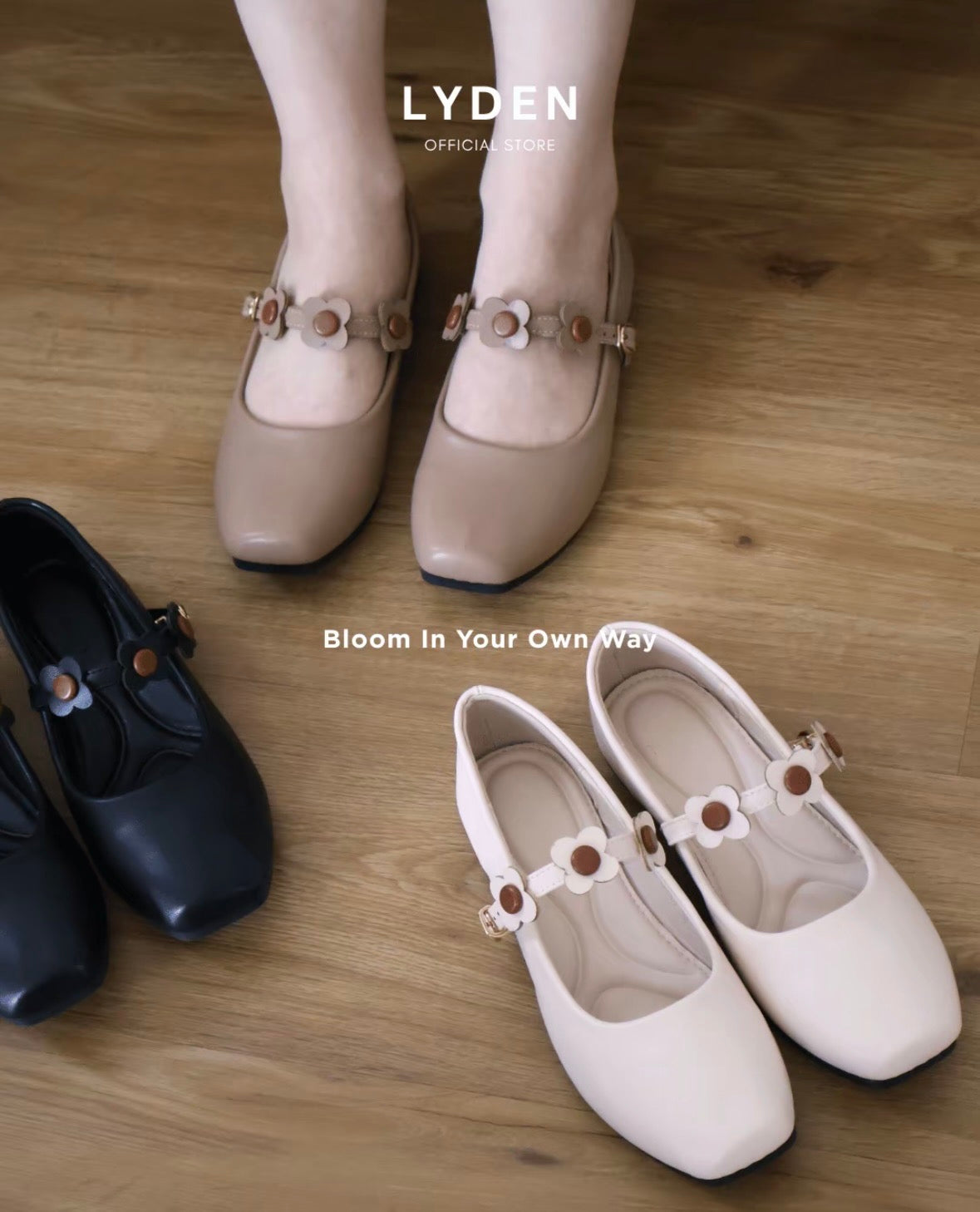 LYDEN Le Flowers Mini Bloom Flats with Bloom Strap Series