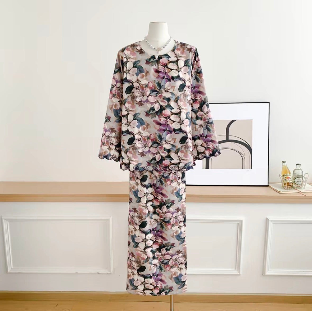 Baisanmy Casual Sulam Kurung Set