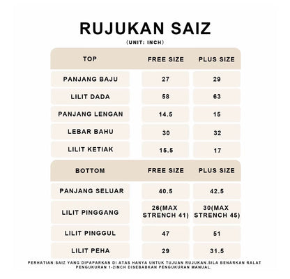 YM Auria Pants Set (Free Size/Plus Size)