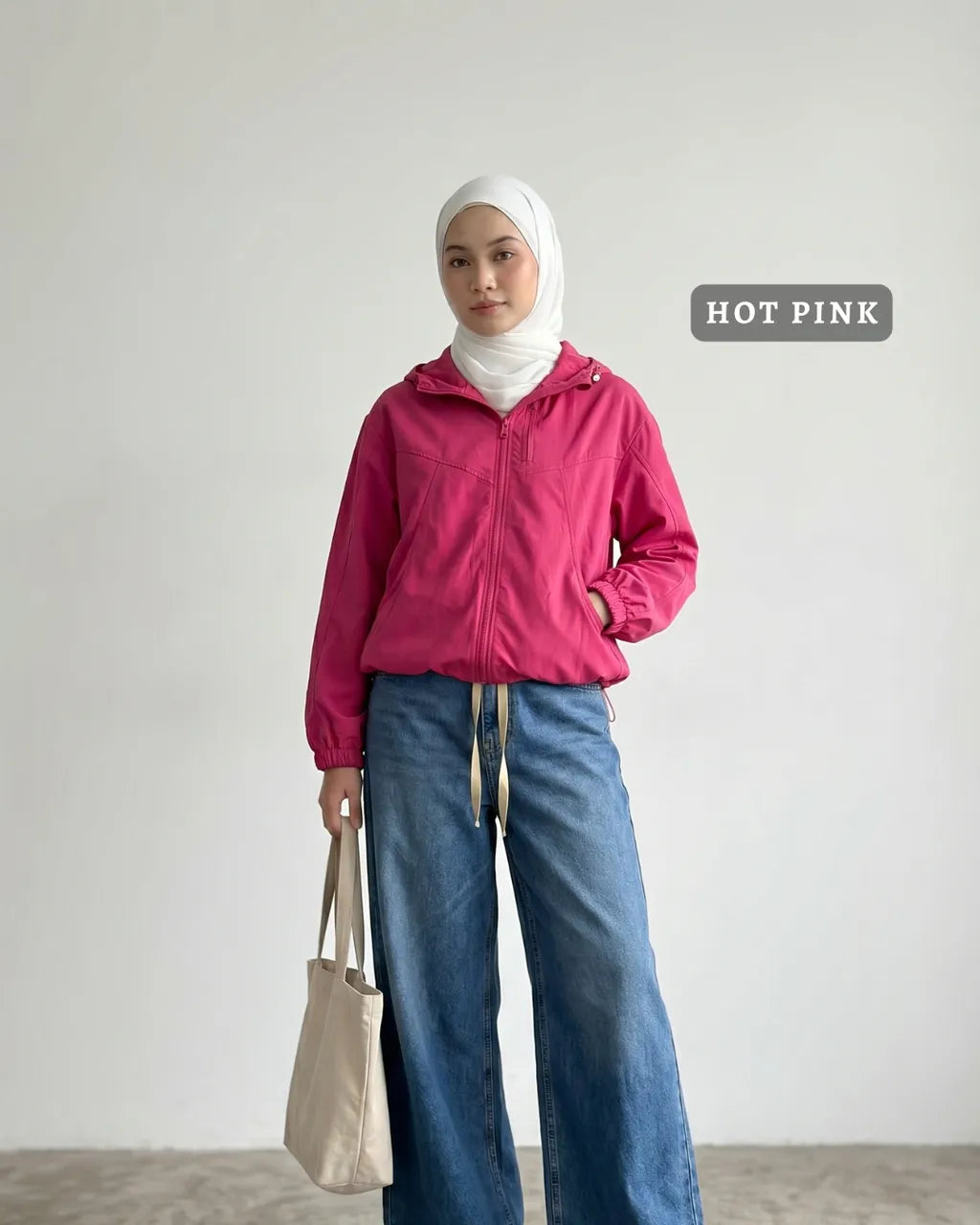 HW [TOP ONLY] Miley Plain Hoodie Jacket Windbreaker