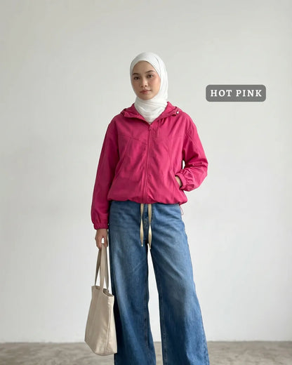 HW [TOP ONLY] Miley Plain Hoodie Jacket Windbreaker