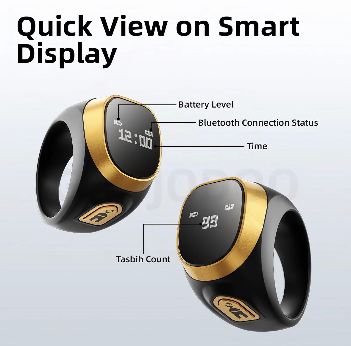 GJDQ Smart Digital Tasbih Ring